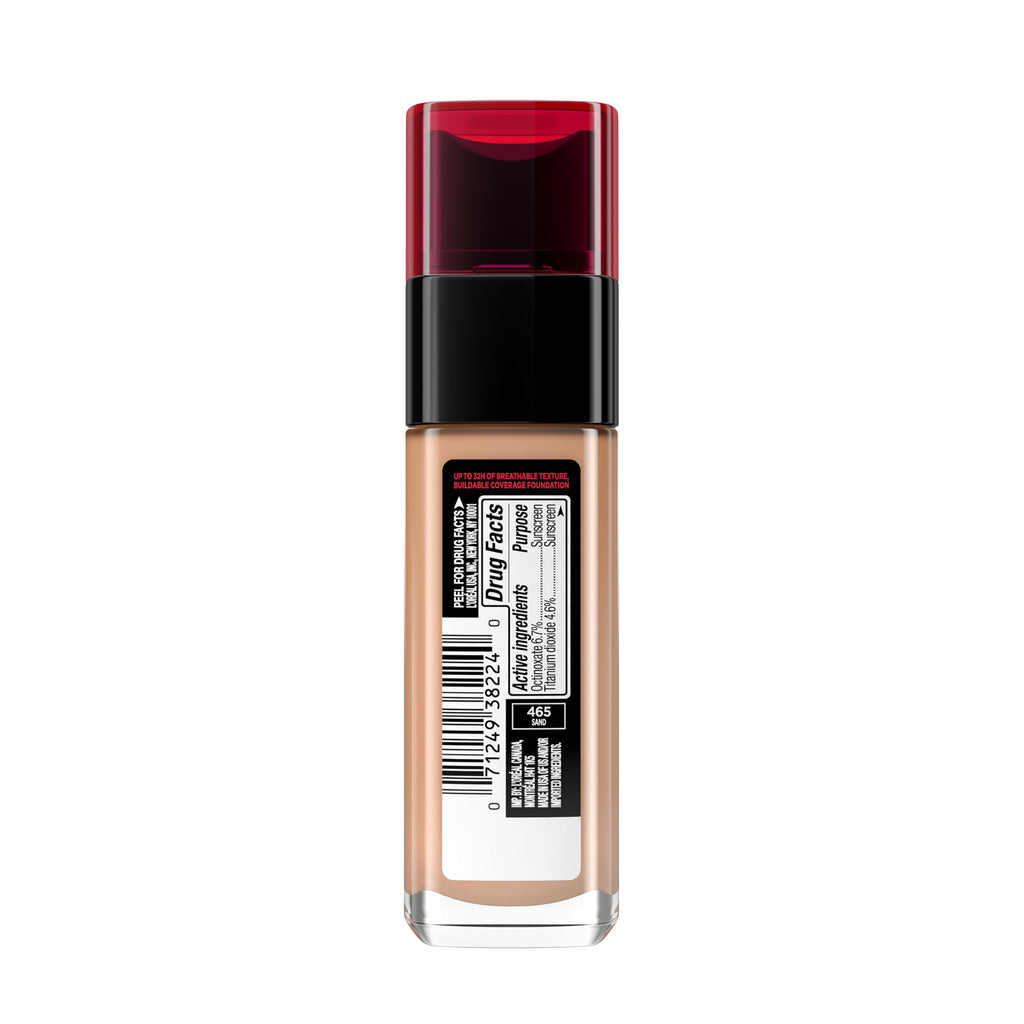 L’Oréal Paris Infallible Fresh Wear Foundation — 24HR Lightweight SPF 25, Shade 465 Sand