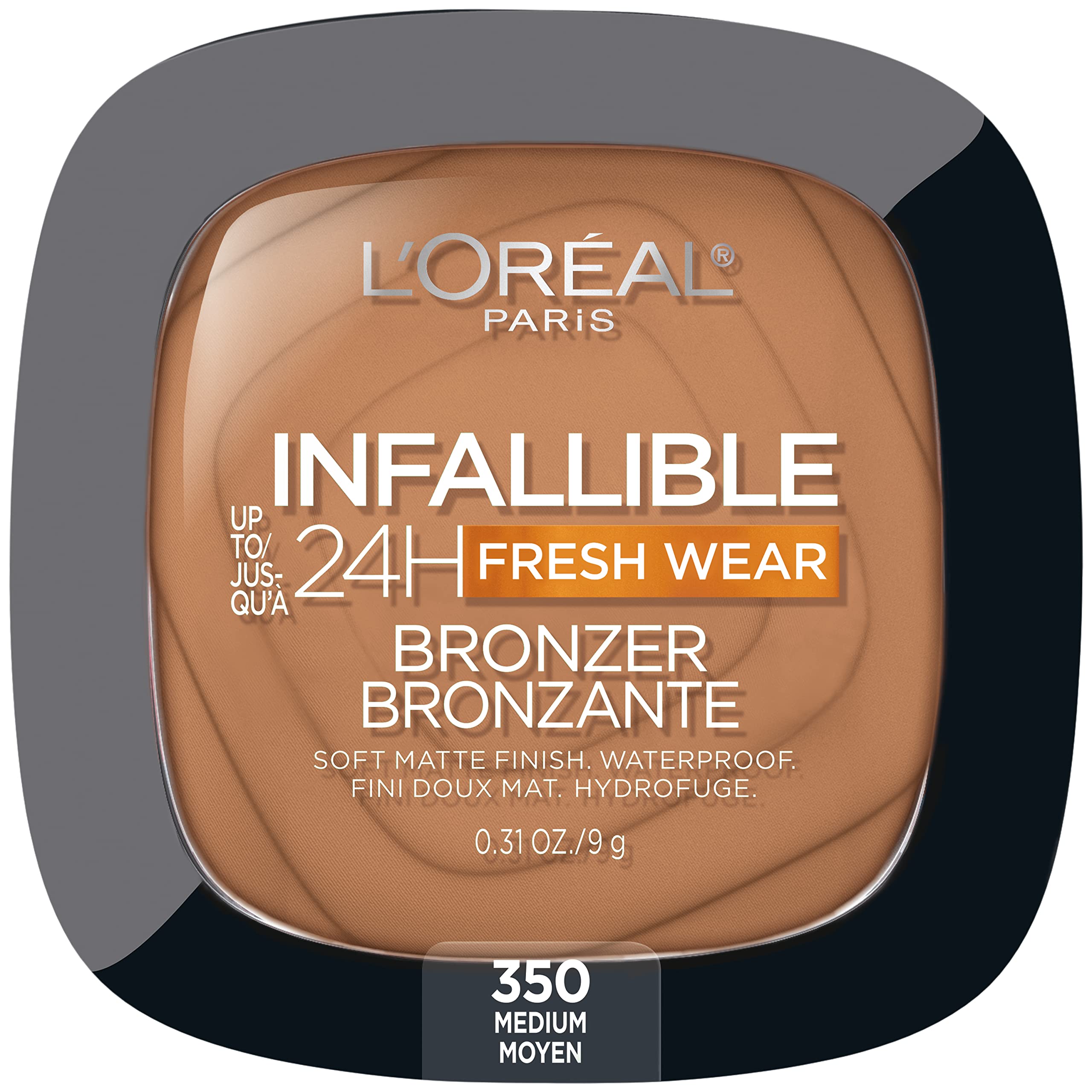 L'Oréal Paris Infallible Soft Matte Bronzer – Up to 24H Fresh Wear, Waterproof & Transfer-Proof | Medium 0.31 oz