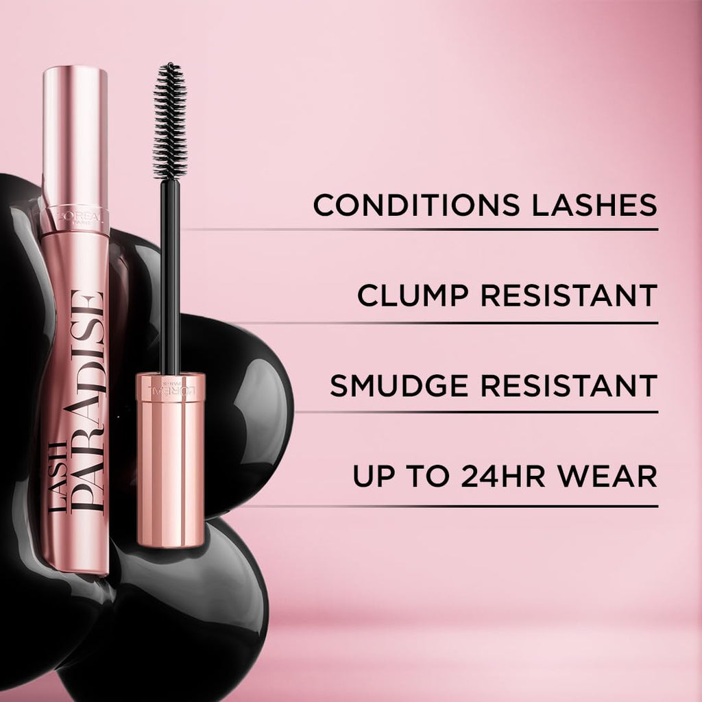 L'Oreal Paris Lash Paradise Mascara Latte Brown – Voluminous Volume & Length, Feathery Soft Lashes