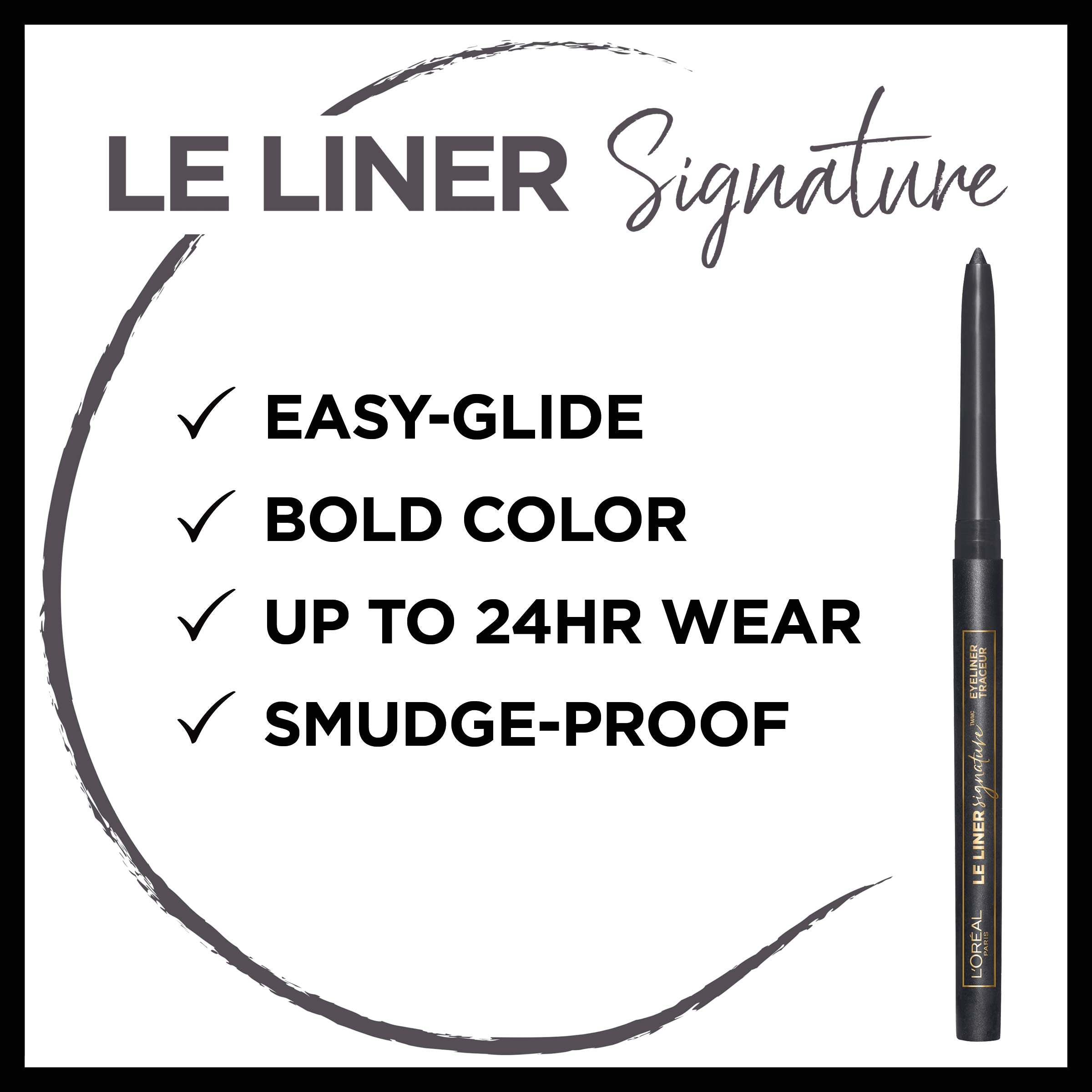 L'Oreal Paris Le Liner Signature Mechanical Eyeliner – Taupe Grey Tweed, Easy-Glide, Waterproof, 24Hr Wear