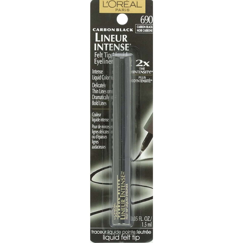 L'Oreal Paris Lineur Intense Pro Felt Tip Liquid Eyeliner, Carbon Black — Pack of 3
