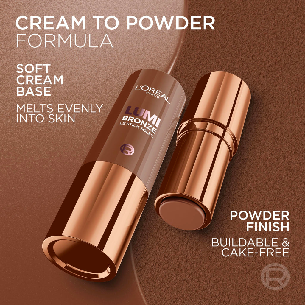 L'Oreal Paris Lumi Bronze Le Stick Soleil Bronzer Stick - Cream-to-Powder, 140 Bronze De Soleil