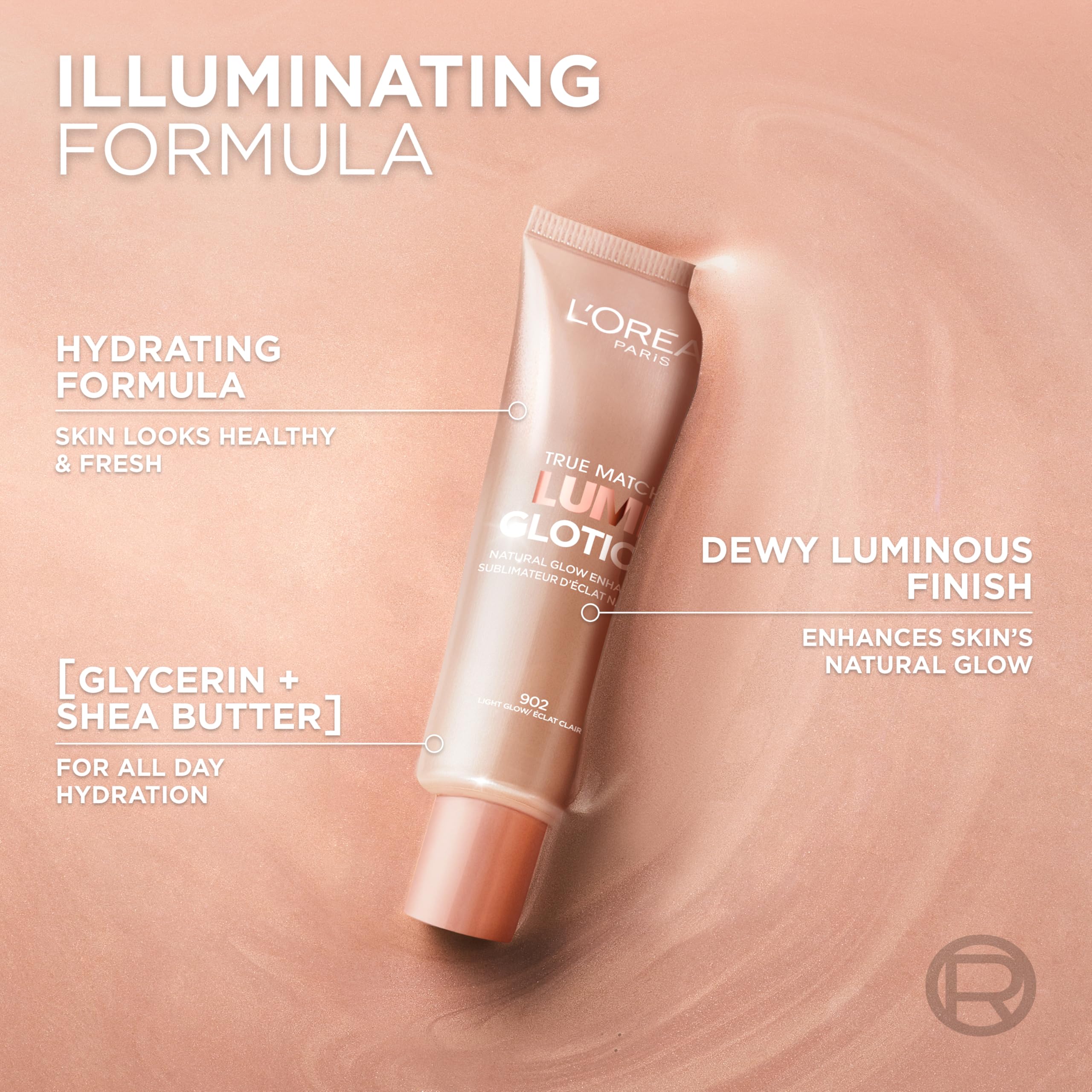 L'Oreal Paris Lumi Glotion – Natural Glow Enhancer & Illuminating Highlighter, 902 Light
