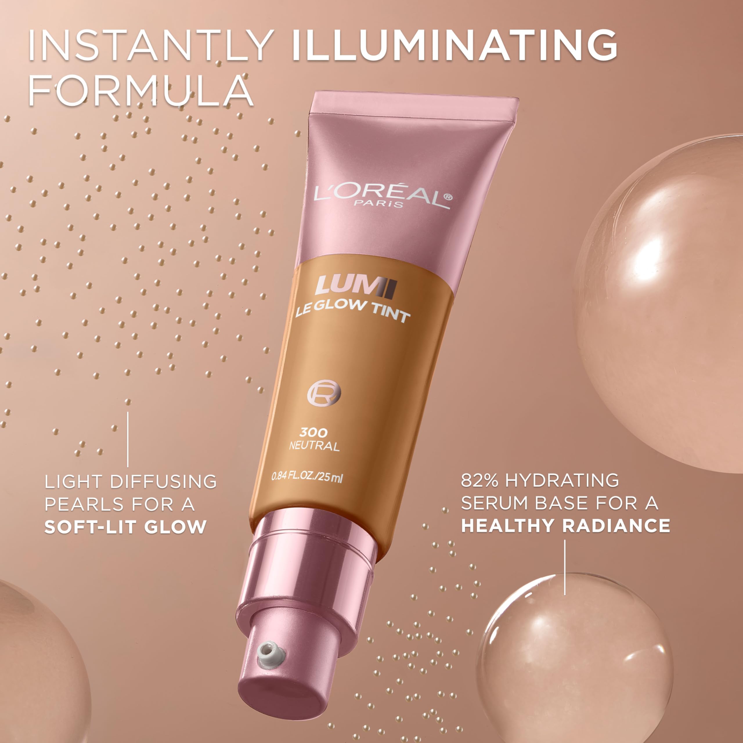 L'Oreal Paris Lumi Le Glow Tint – Lightweight Water-Based Tint with Buildable Coverage and Glow