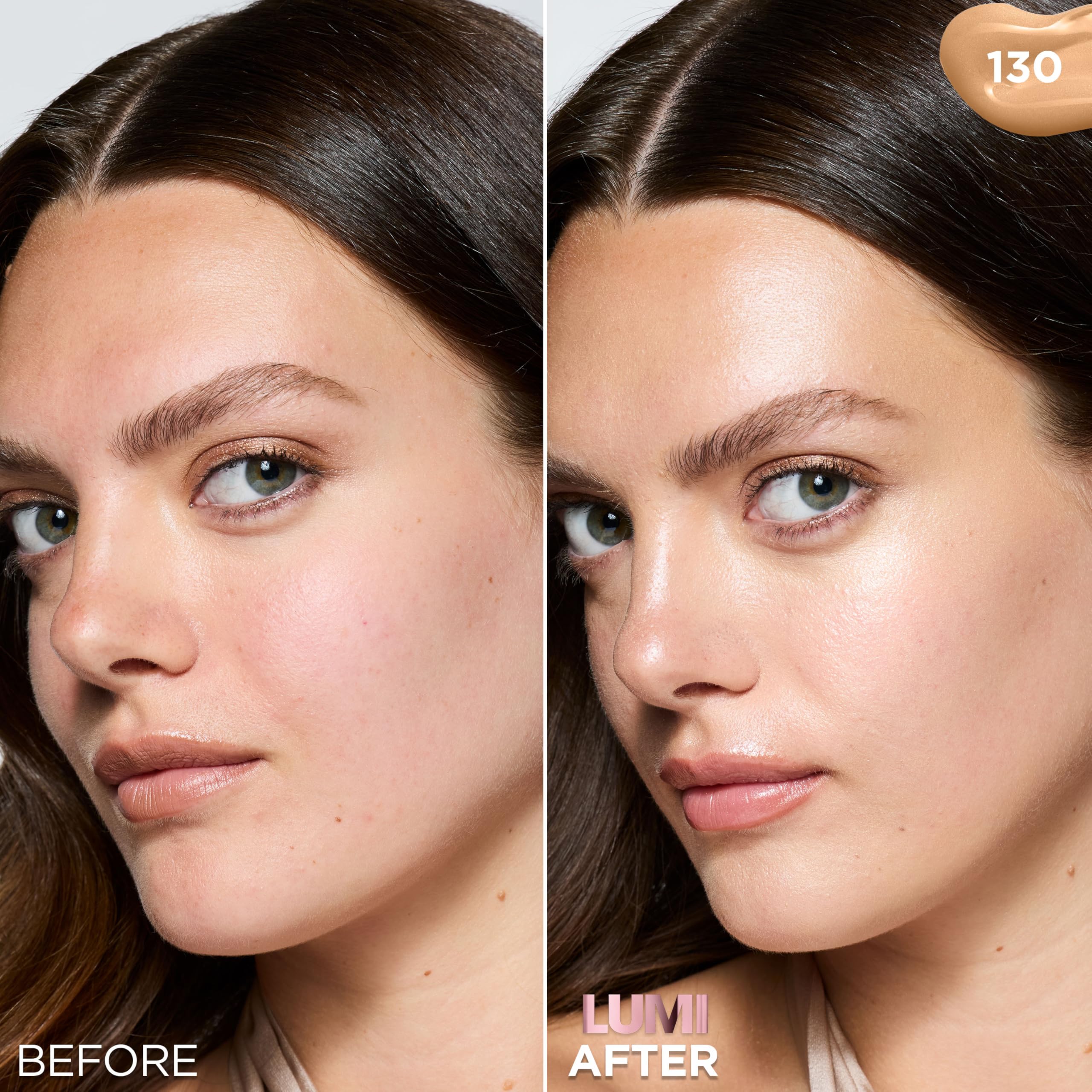 L'Oreal Paris Lumi Le Glow Skin Tint – Lightweight Water-Based Tint with Buildable Coverage, Warm 130, 0.85 fl oz