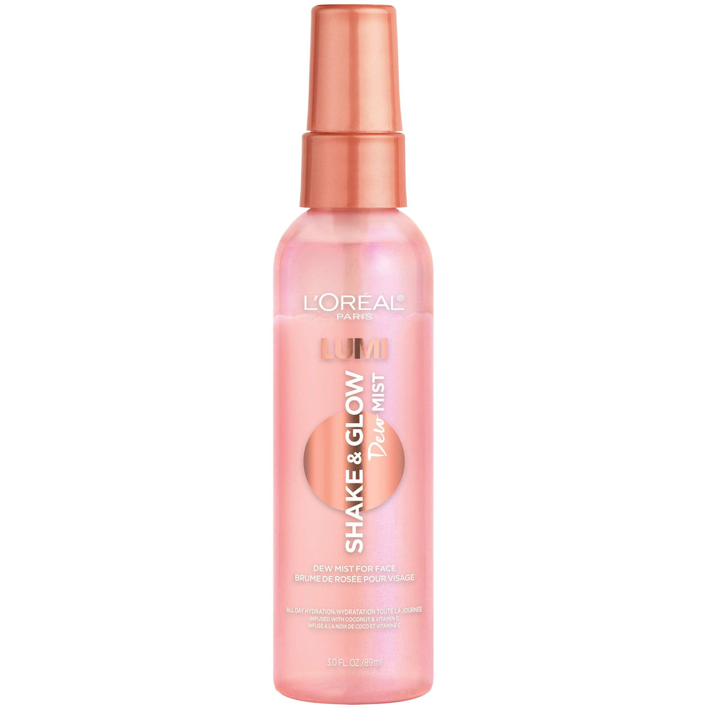 L'Oreal Paris LUMI Shake & Glow Dew Mist — Hydrating, Soothing Face Mist for Prep, Set, and Refresh | Natural Finish, 3 fl oz