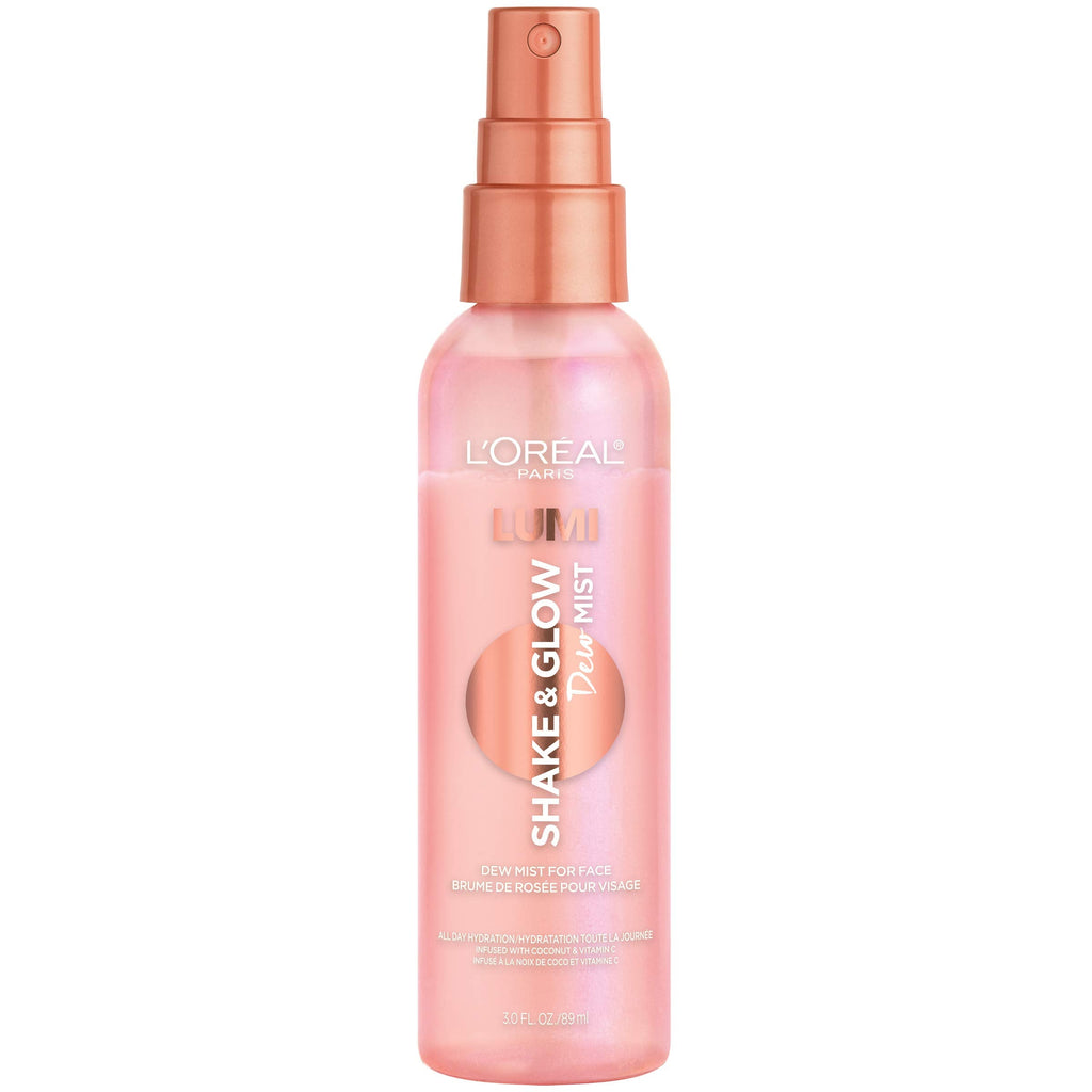 L'Oreal Paris LUMI Shake & Glow Dew Mist — Hydrating, Soothing Face Mist for Prep, Set, and Refresh | Natural Finish, 3 fl oz