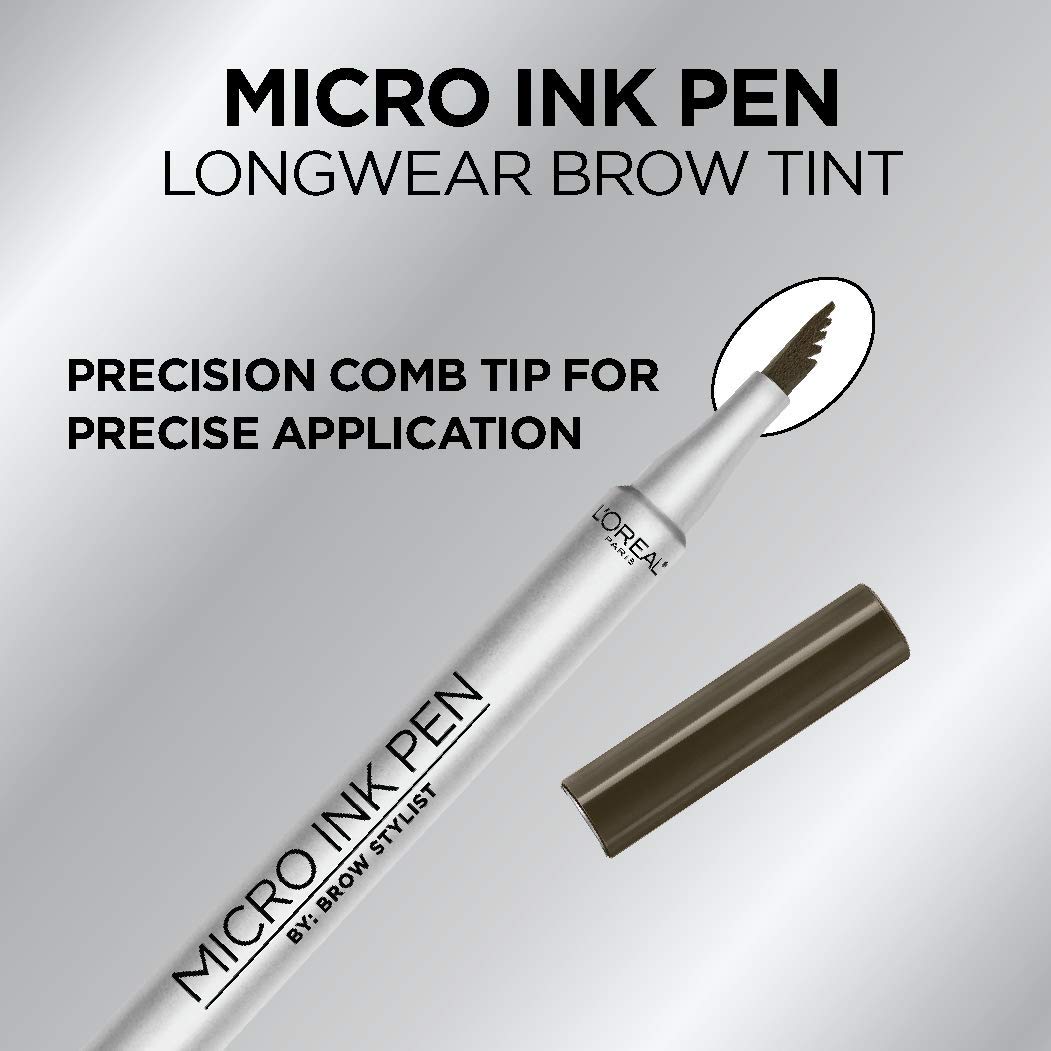 L'Oreal Paris Micro Ink Pen by Brow Stylist - Longwear Brow Tint, Hair-Like Effect, 48HR, Dark Brunette