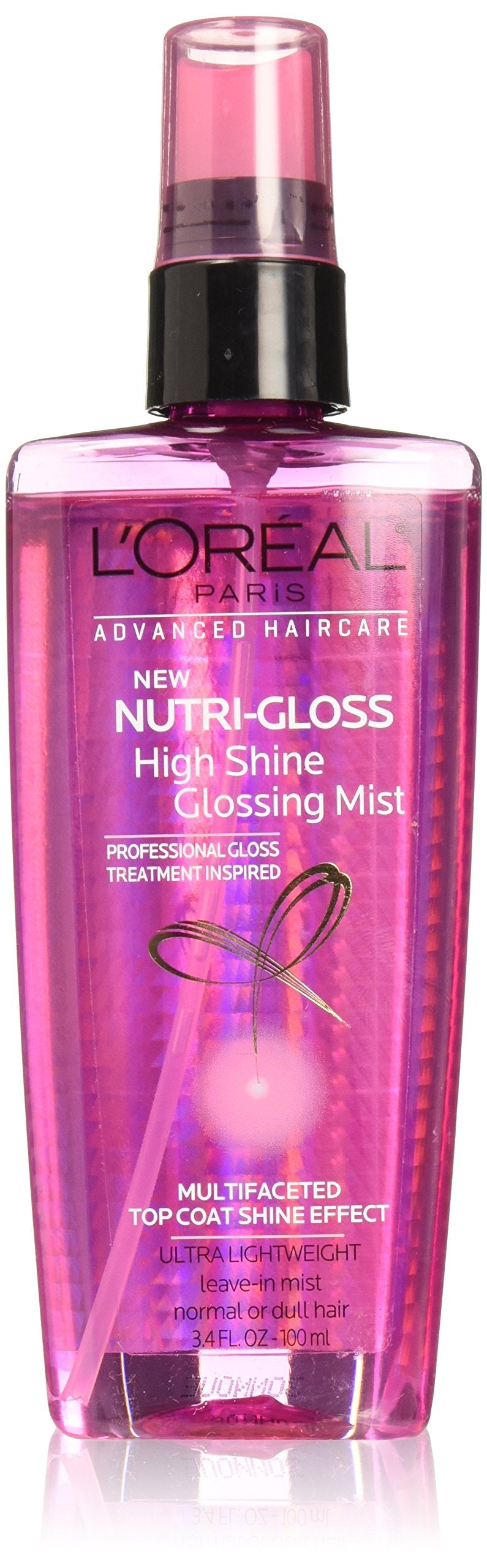 L’Oréal Paris Nutrigloss High Shine Glossing Mist – 3.4 fl oz, 48HR Shine + Nutrition (Packaging May Vary)