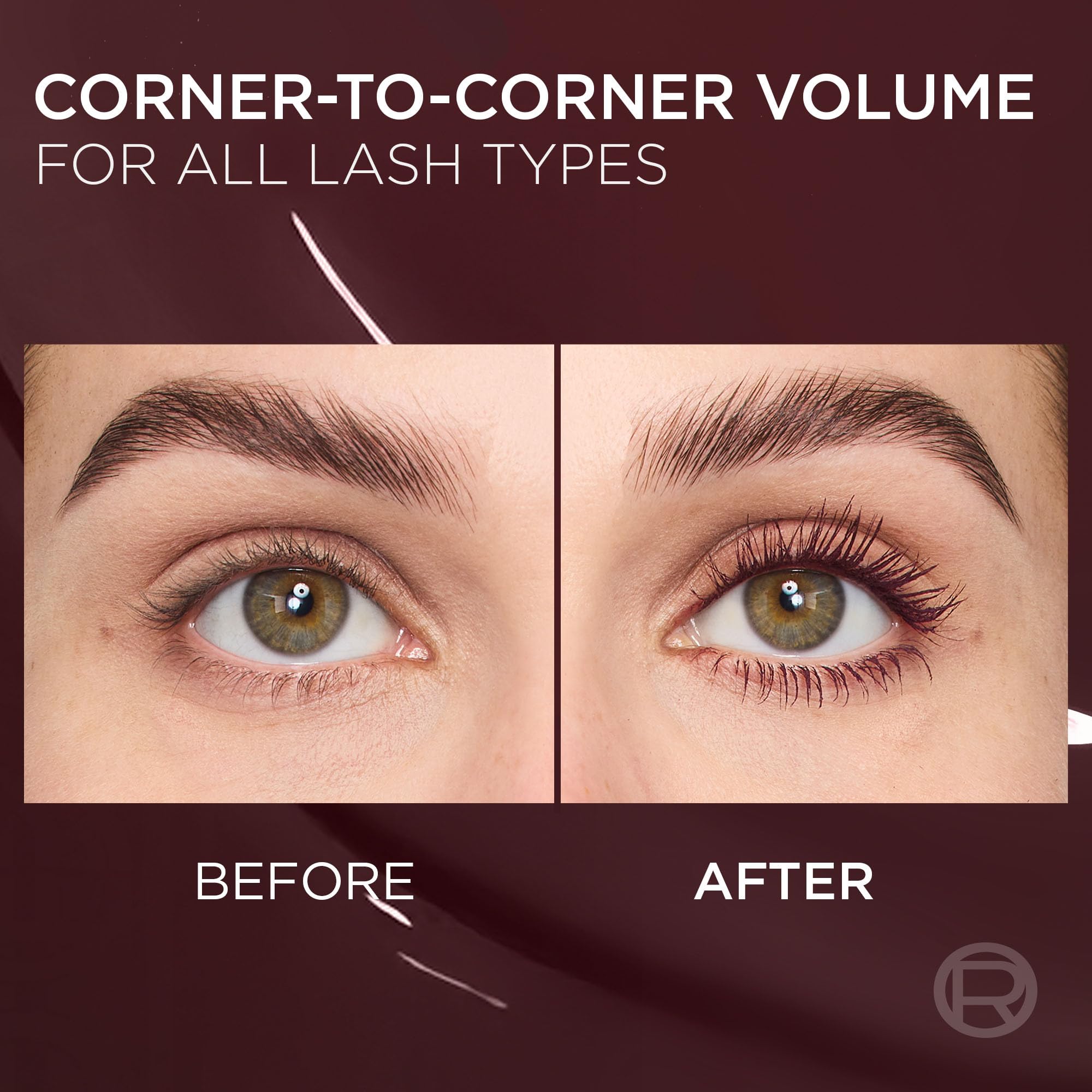 L'Oreal Paris Panorama Mascara Burgundy – Volumizing & Lengthening, 24-Hour Wear, Smudge-Resistant