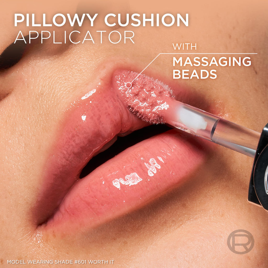 L'Oreal Paris Plump Ambition Hyaluron Lip Oil – 24HR Hydration & Glass Shine, Nude Macaron 650