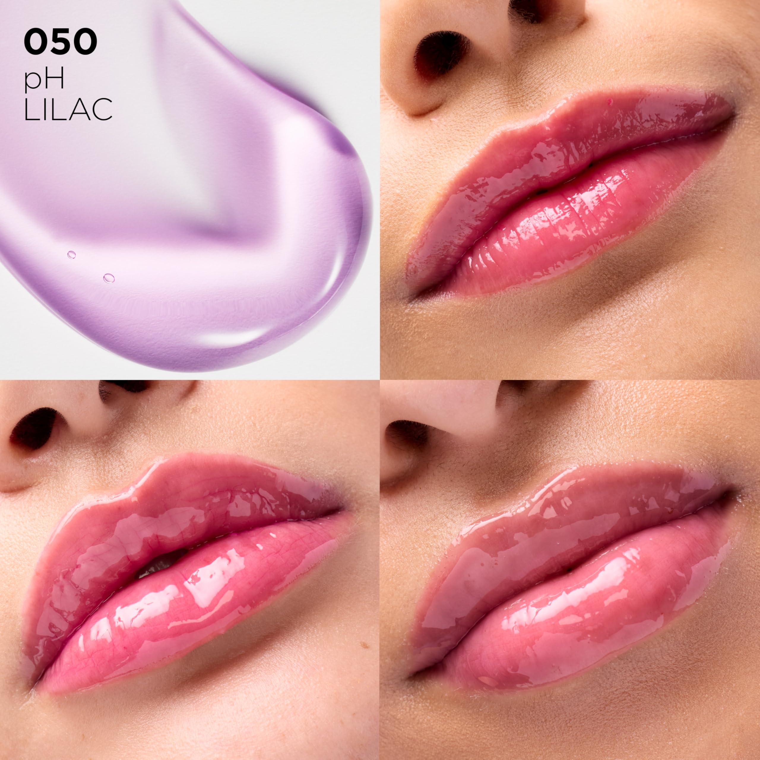 L'Oreal Paris Plump Ambition pH Hyaluron Lip Oil – 24HR Hydration, Color-Changing Shine, 050 Lilac