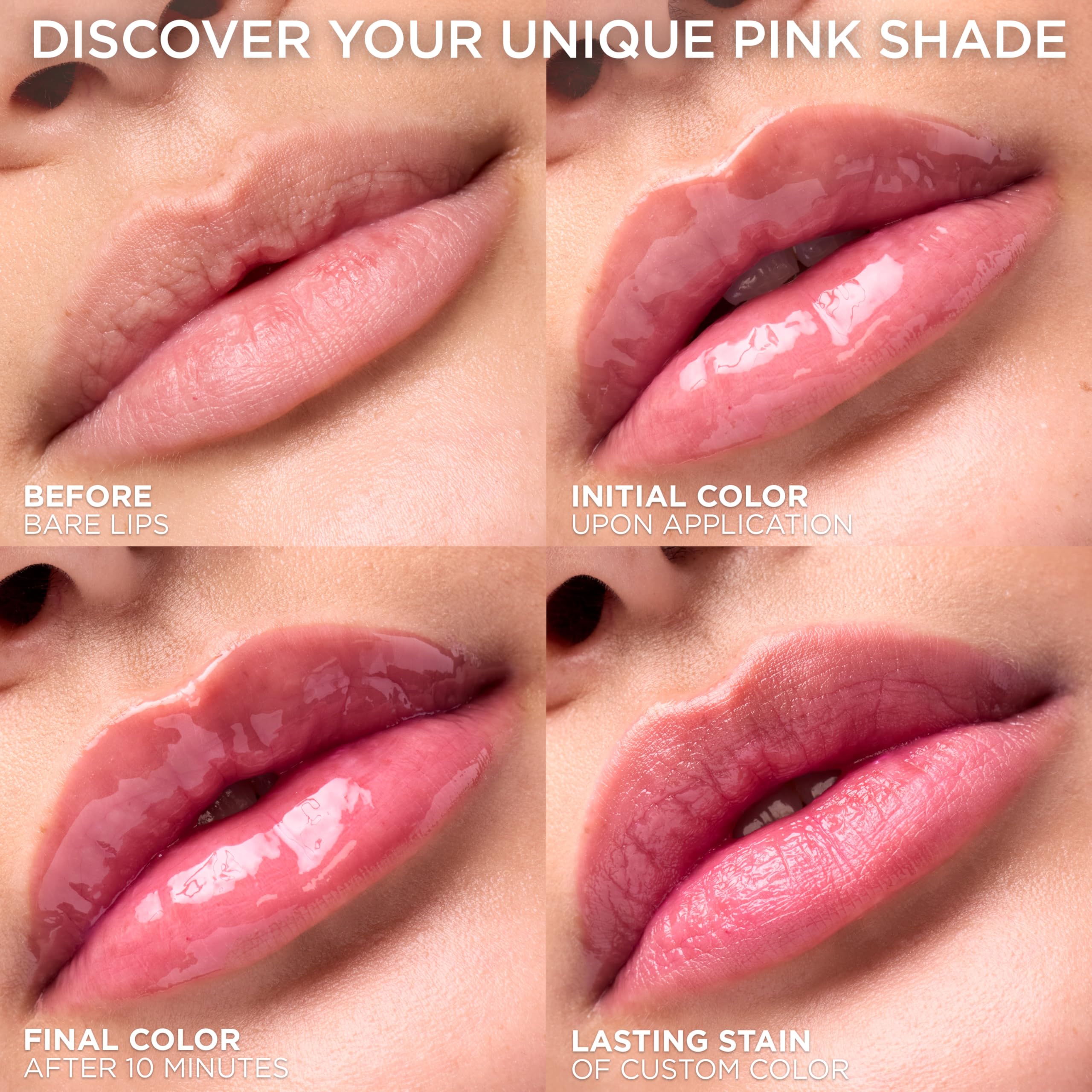 L'Oreal Paris Plump Ambition pH Hyaluron Lip Oil – 24HR Hydration, Color-Changing Shine, 050 Lilac