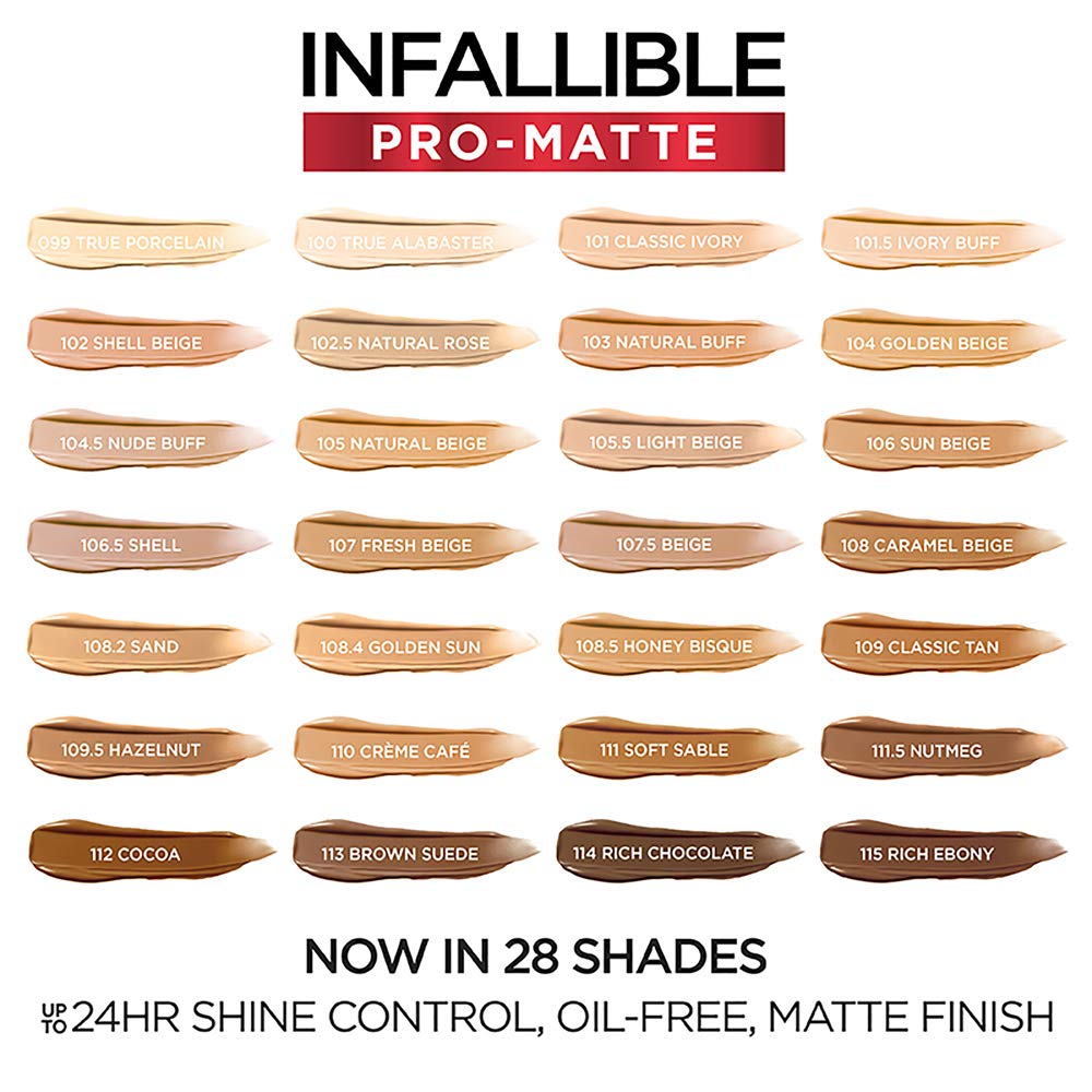 L'Oreal Paris Infallible Pro-Matte Foundation Sand – Longwear Demi-Matte Finish (24h)