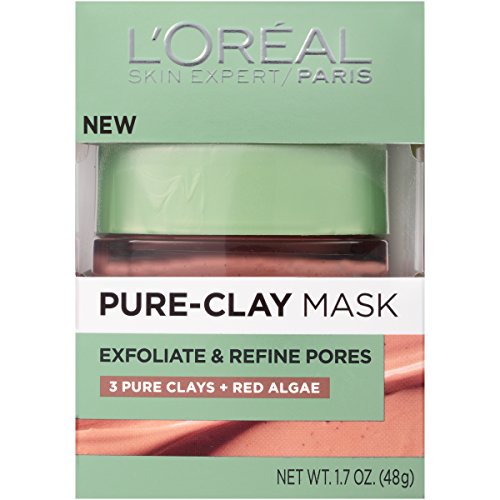 L'Oreal Paris Pure Clay Mask with Red Algae - Exfoliate & Refine Pores | 1.7 oz