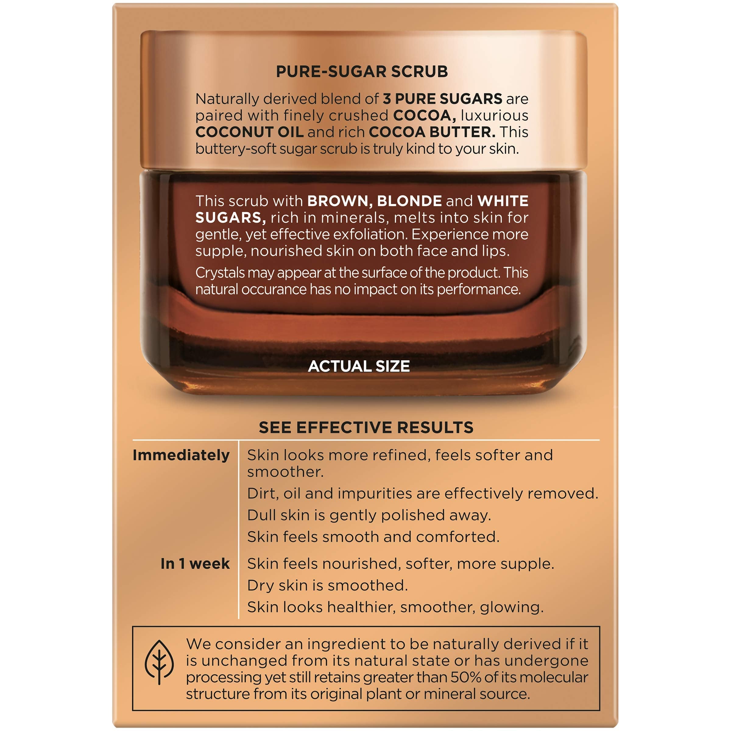 L'Oreal Paris Pure Sugar Scrub Nourish and Soften – Exfoliating Facial and Lip Scrub, 1.7 oz