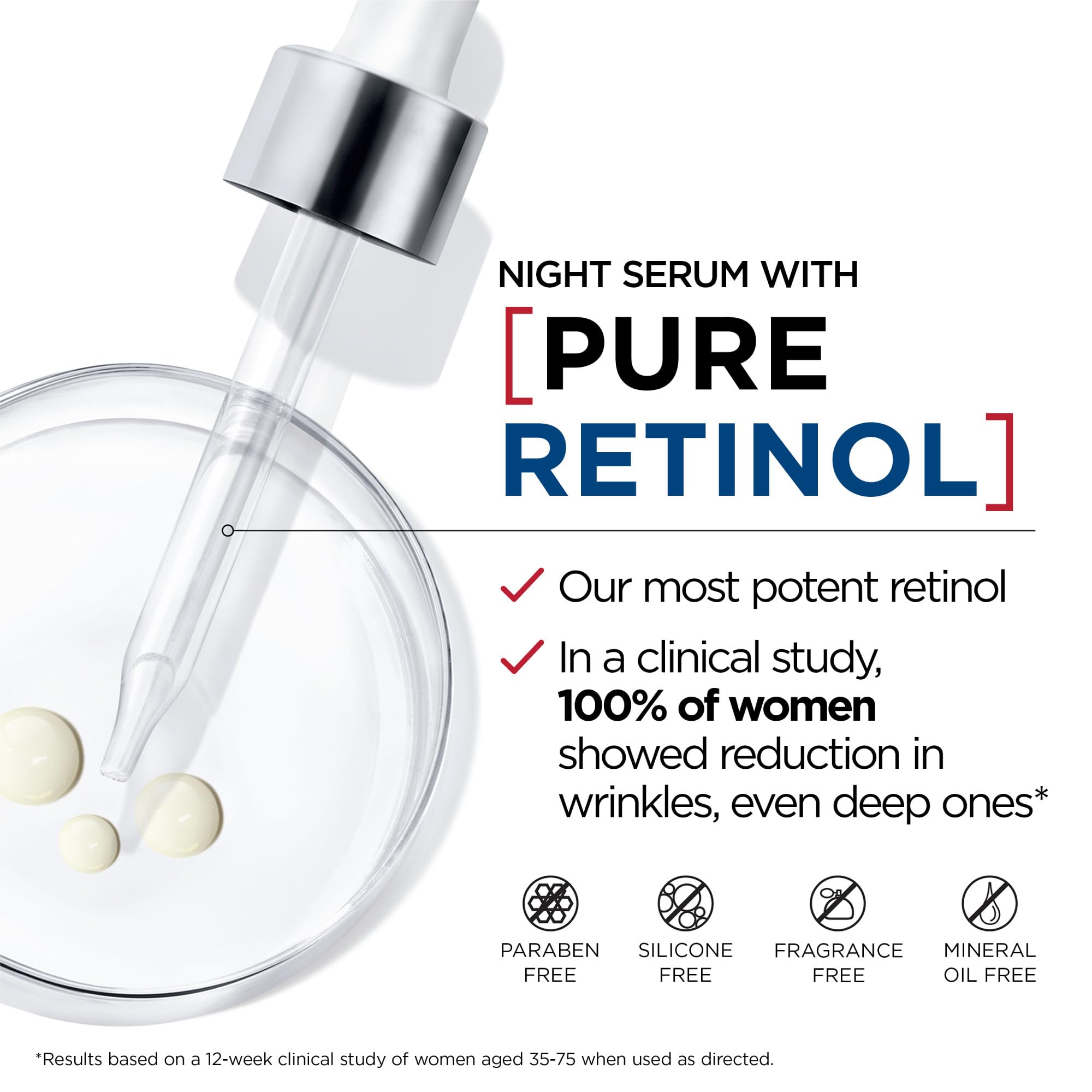 L'Oreal Paris Revitalift Triple Power LZR Retinol Night Serum — 0.3% Pure Retinol, Hydrating & Anti-Wine Texture Support, All Skin Types, 30ml