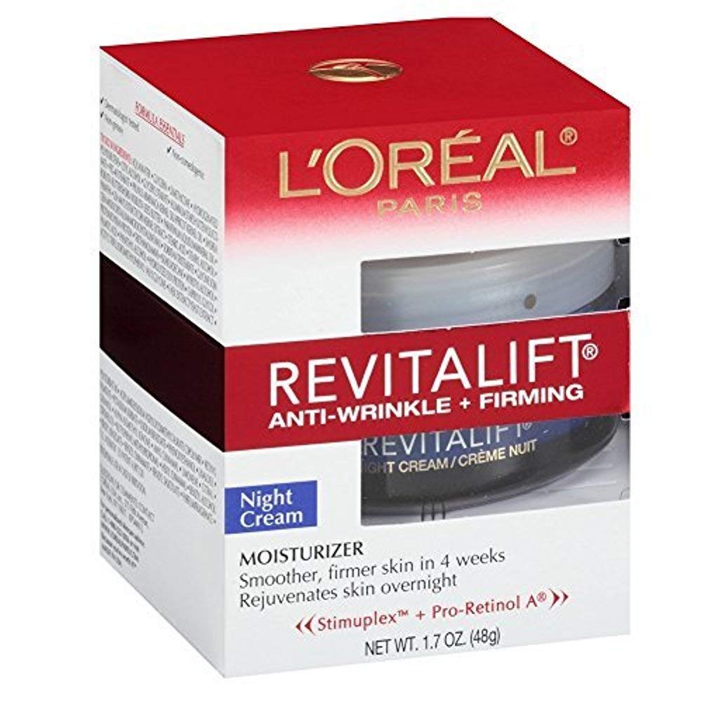L'Oreal Paris RevitaLift Anti-Wrinkle + Firming Night Cream SPF 18 1.7 oz (Pack of 3)
