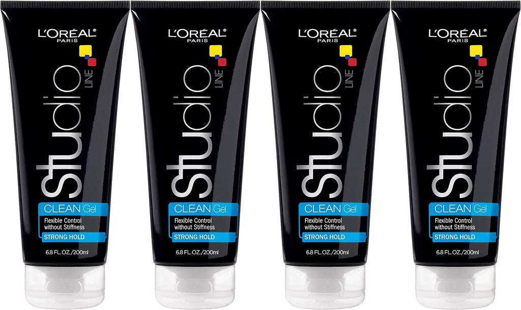 L'Oreal Paris Studio Line Clear Minded Clean Gel - Strong Hold (Pack of 4, 6.8 oz)