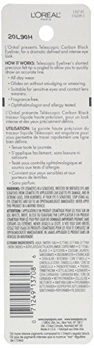 L'Oreal Paris Telescopic Precision Liquid Eyeliner - Carbon Black, 0.08 oz | Smudge-Proof & Long-Lasting
