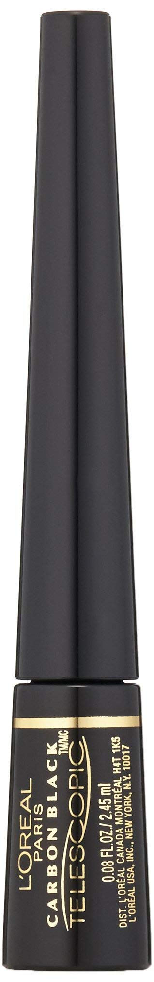 L'Oreal Paris Telescopic Precision Liquid Eyeliner - Carbon Black, 0.08 oz | Smudge-Proof & Long-Lasting