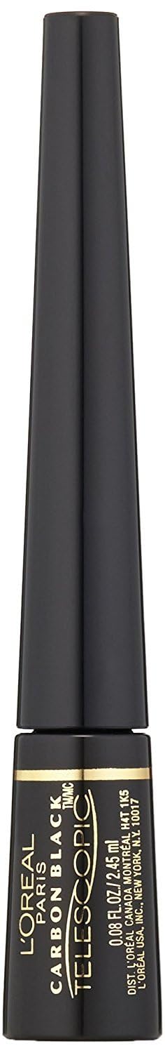 L'Oreal Paris Telescopic Precision Liquid Eyeliner - Carbon Black, 0.08 oz | Smudge-Proof & Long-Lasting