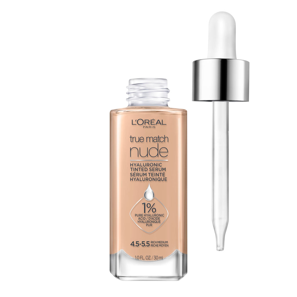L'Oreal Paris True Match Nude Hyaluronic Serum Foundation Rich Medium 4.5-5.5 – 1 fl oz