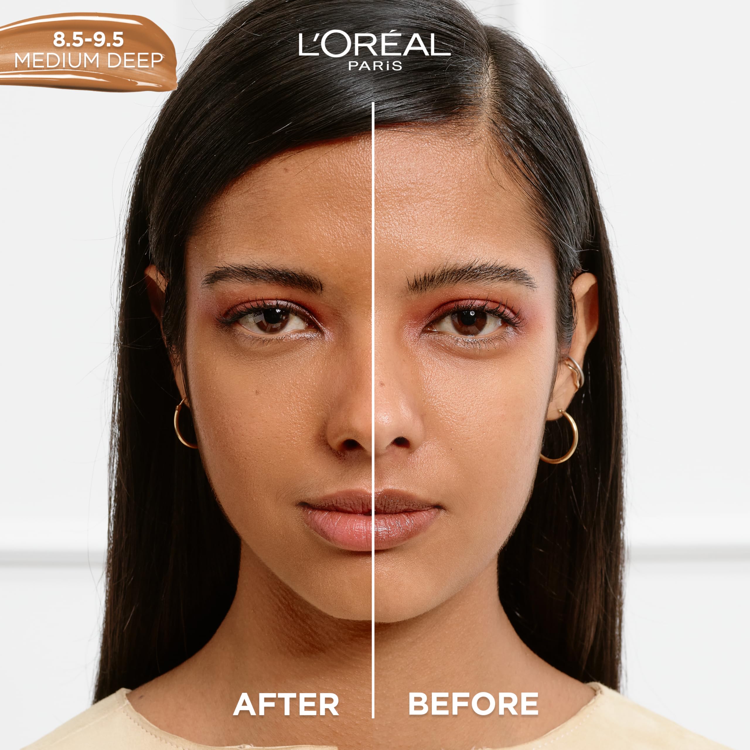 L'Oreal Paris True Match Nude Hyaluronic Tinted Serum Foundation – Medium Deep 8.5-9.5 | Hydrating Tint