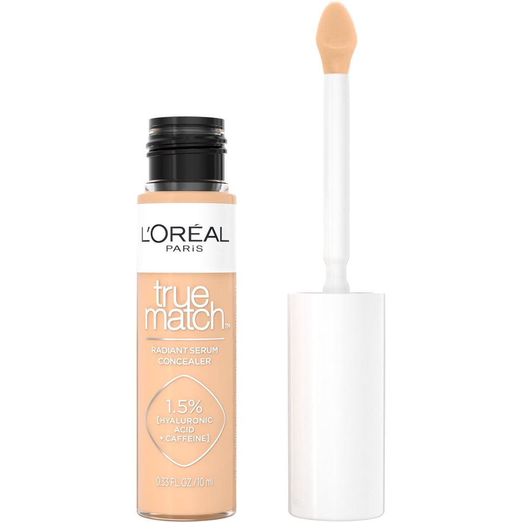 L'Oreal Paris True Match Radiant Serum Concealer — 1.5% Hyaluronic Acid + Caffeine, N5, 0.33 oz