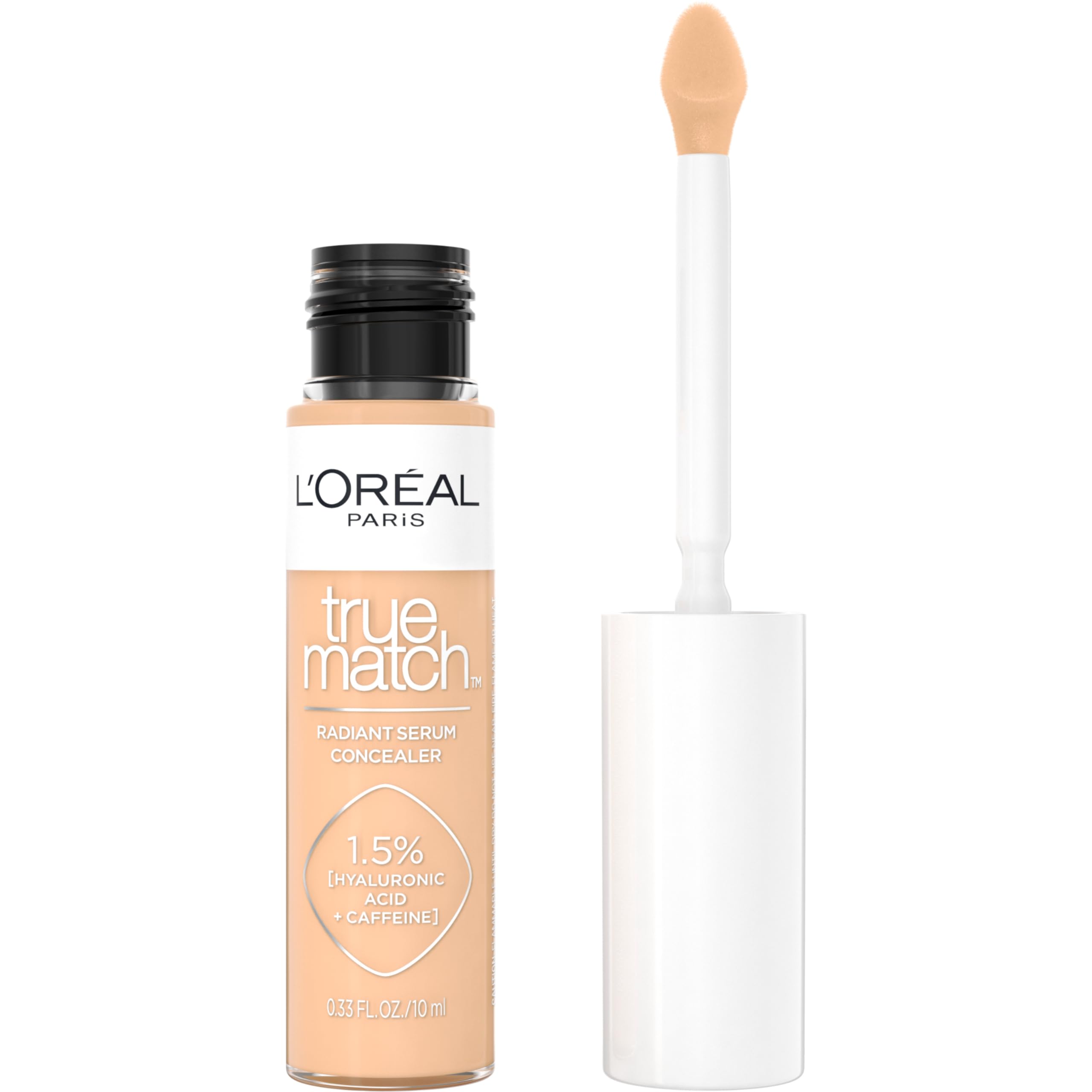 L'Oreal Paris True Match Radiant Serum Concealer — 1.5% Hyaluronic Acid + Caffeine, N5, 0.33 oz