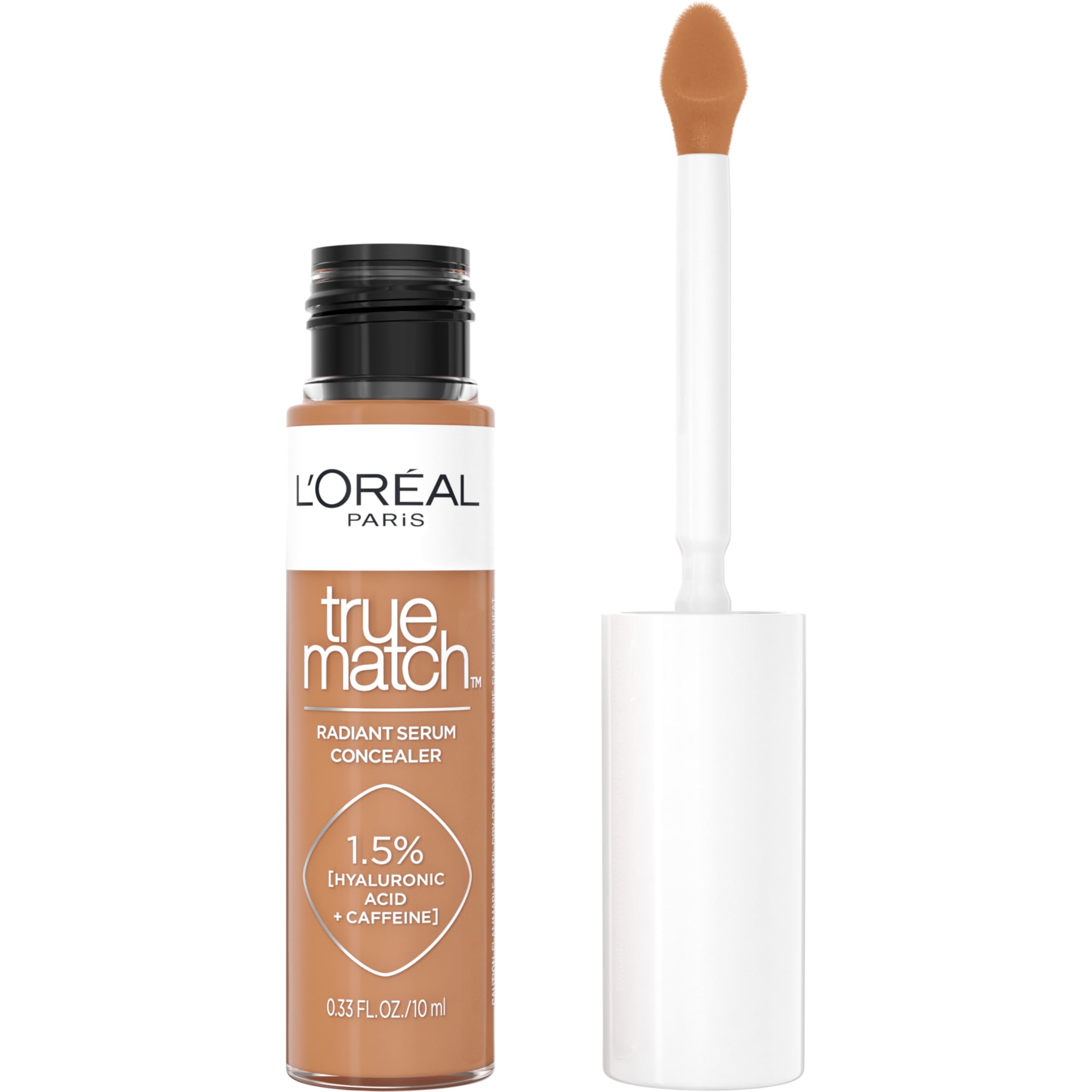 L'Oreal Paris True Match Radiant Serum Concealer – Hyaluronic Acid + Caffeine, N8, 0.33 oz