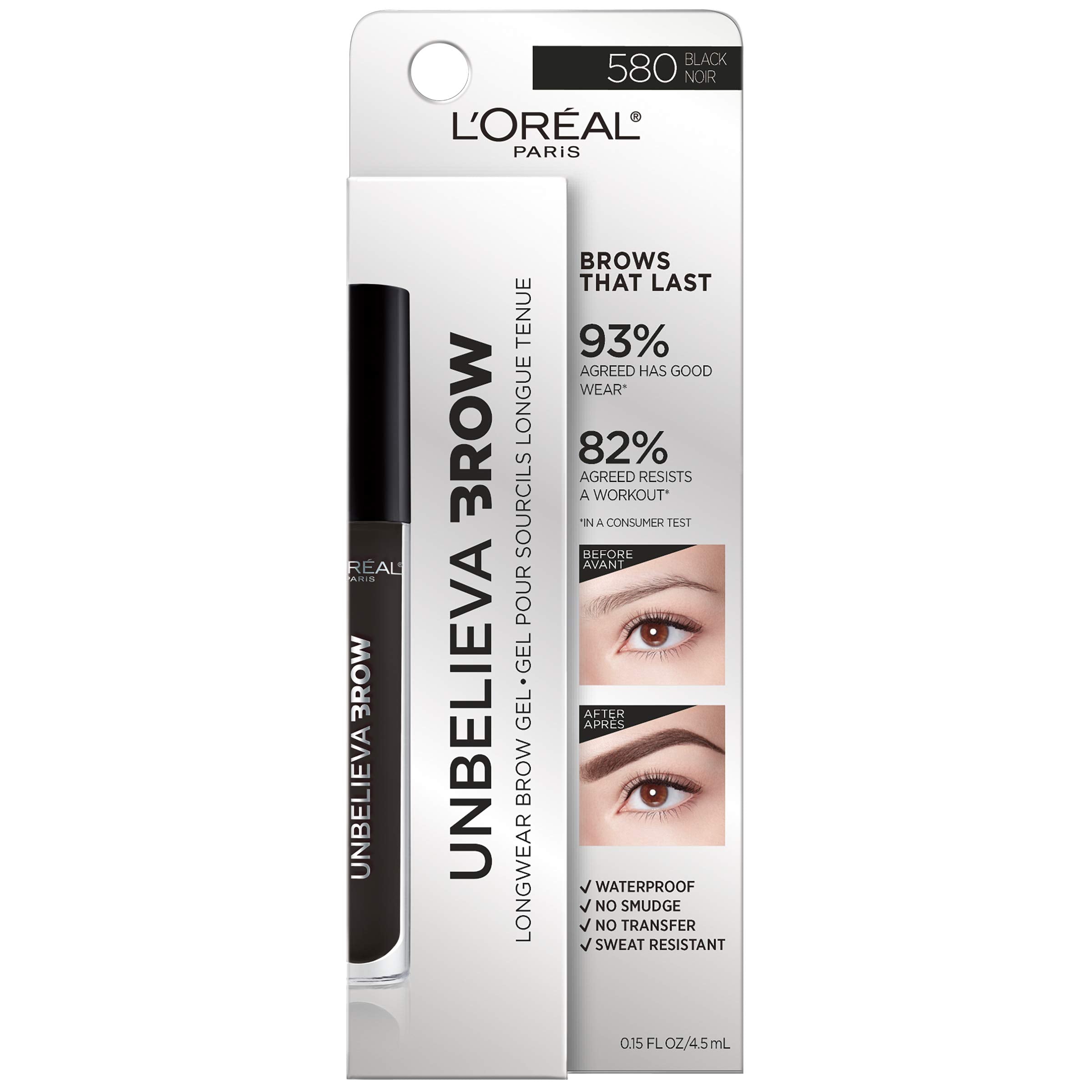 L'Oréal Paris Unbelieva-Brow Longwear Waterproof Tinted Brow Gel - Black, 0.15 fl oz