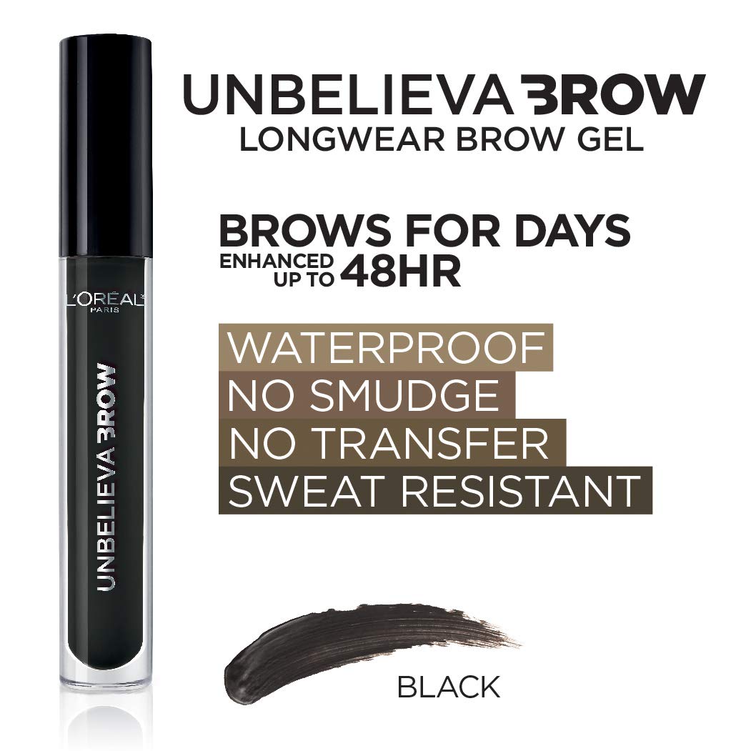 L'Oréal Paris Unbelieva-Brow Longwear Waterproof Tinted Brow Gel - Black, 0.15 fl oz