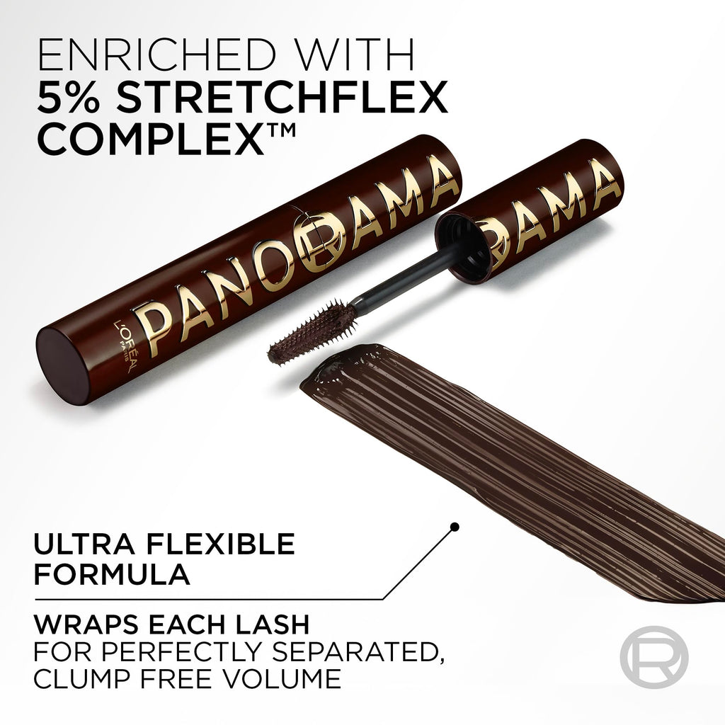 L'Oréal Paris Voluminous Panorama Chromatic Mascara – Brown Leather, 24h Wear