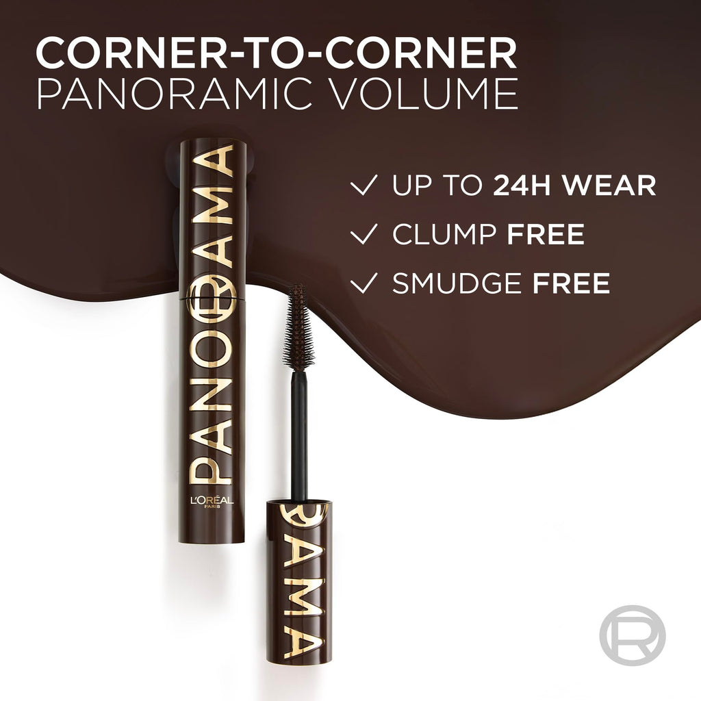 L'Oréal Paris Voluminous Panorama Chromatic Mascara – Brown Leather, 24h Wear
