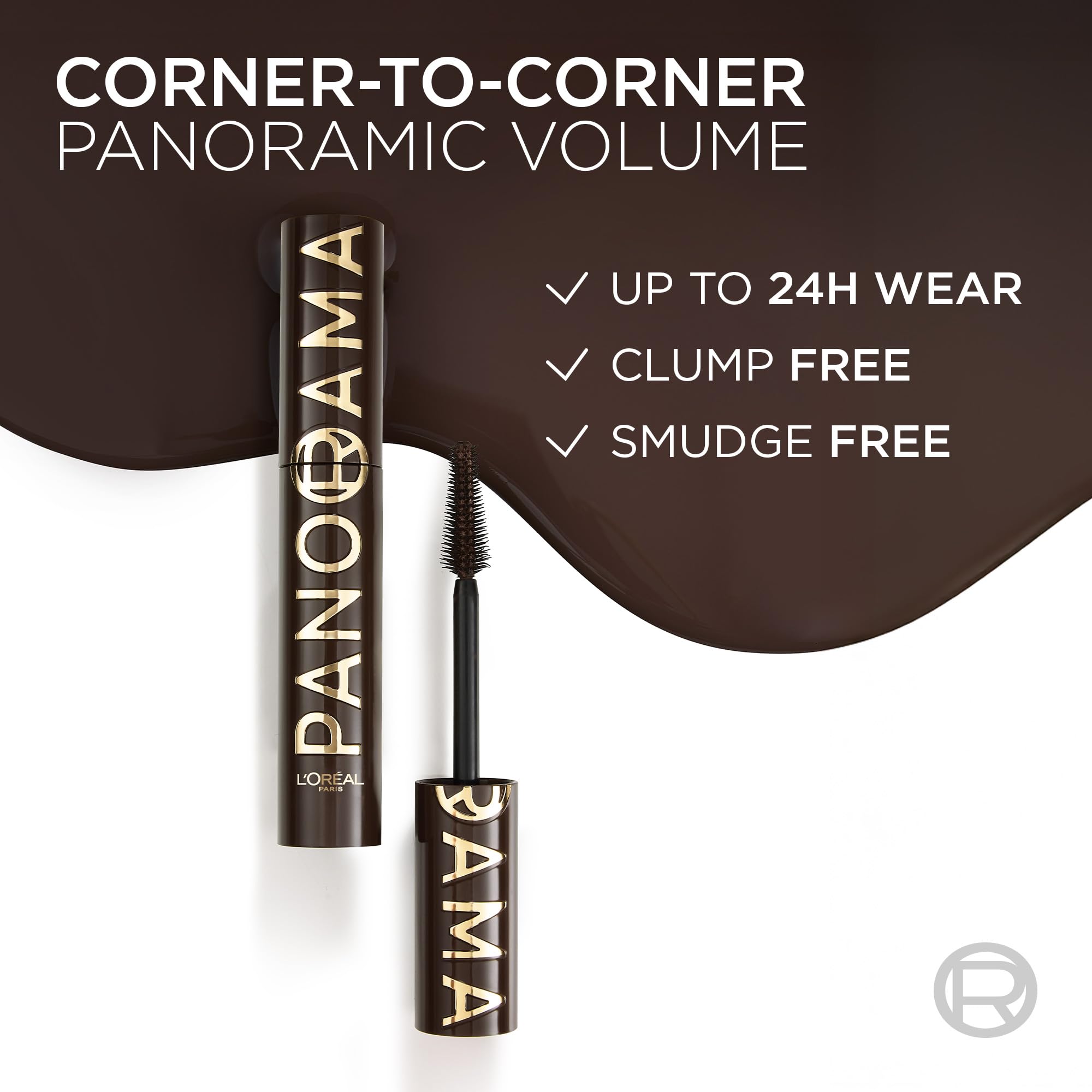 L'Oréal Paris Voluminous Panorama Chromatic Mascara – Brown Leather, 24h Wear