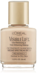 L’Oréal Paris Visible Lift Line-Minimizing & Tone-Enhancing Makeup – Light Ivory, 1.25 fl oz | Normal/Dry Skin