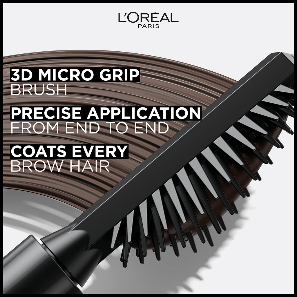 L'Oreal Paris Infallible Brow Mascara – 24H Volumizing, 2x Fuller Brows, 4.0 Dark Brunette
