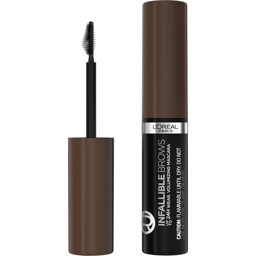 L'Oreal Paris Infallible Brow Mascara – 24H Volumizing, 2x Fuller Brows, 4.0 Dark Brunette