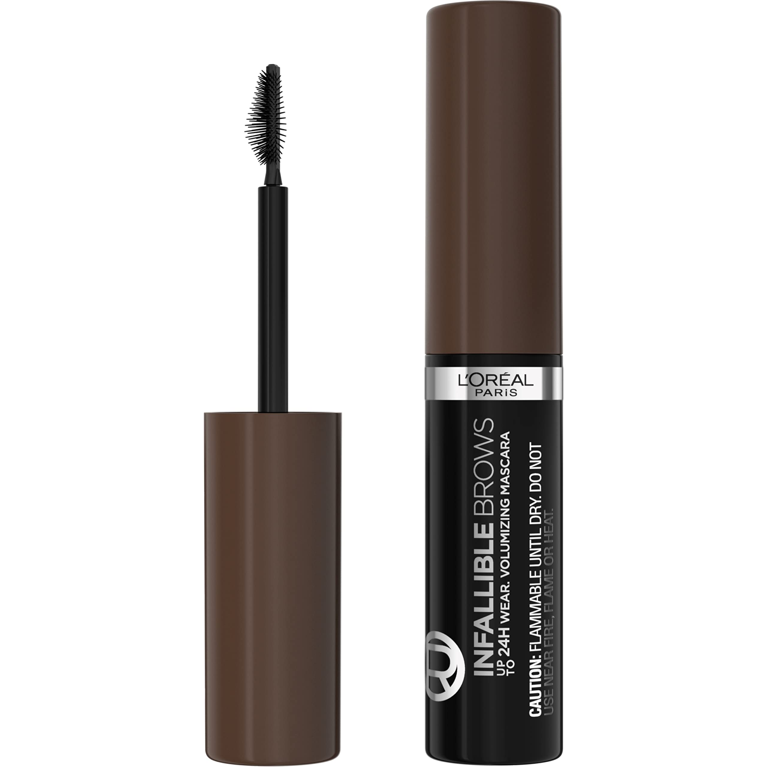 L'Oreal Paris Infallible Brow Mascara – 24H Volumizing, 2x Fuller Brows, 4.0 Dark Brunette