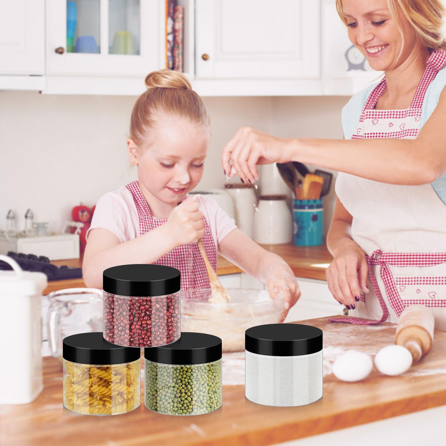 Loretoy 36-Pack 4oz Jars with Lids – BPA-Free, Reusable, Leak-Proof