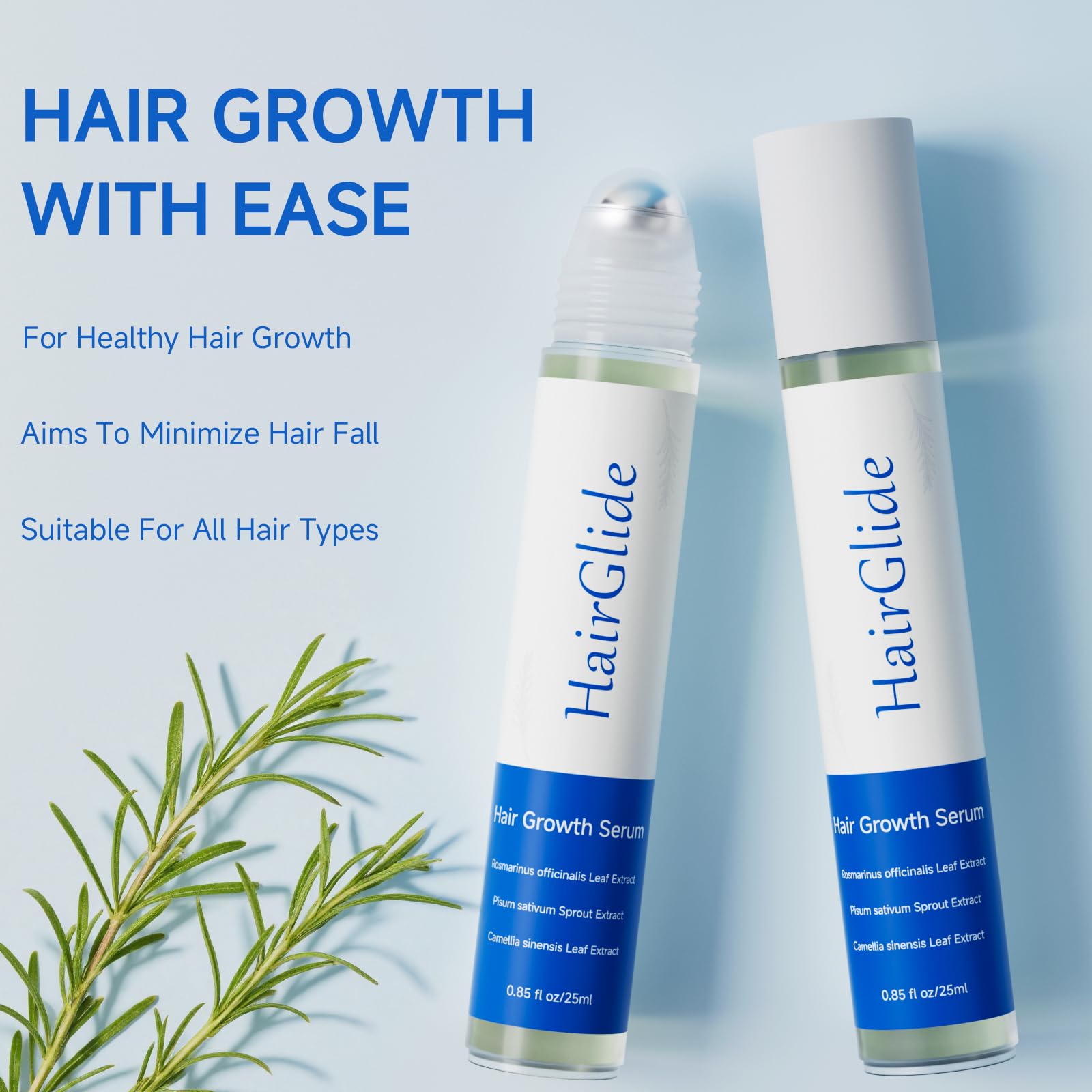 LOREVIYA Hair Growth Serum Roll On – Rosemary Oil for Thicker, Fuller Hair (25ml)