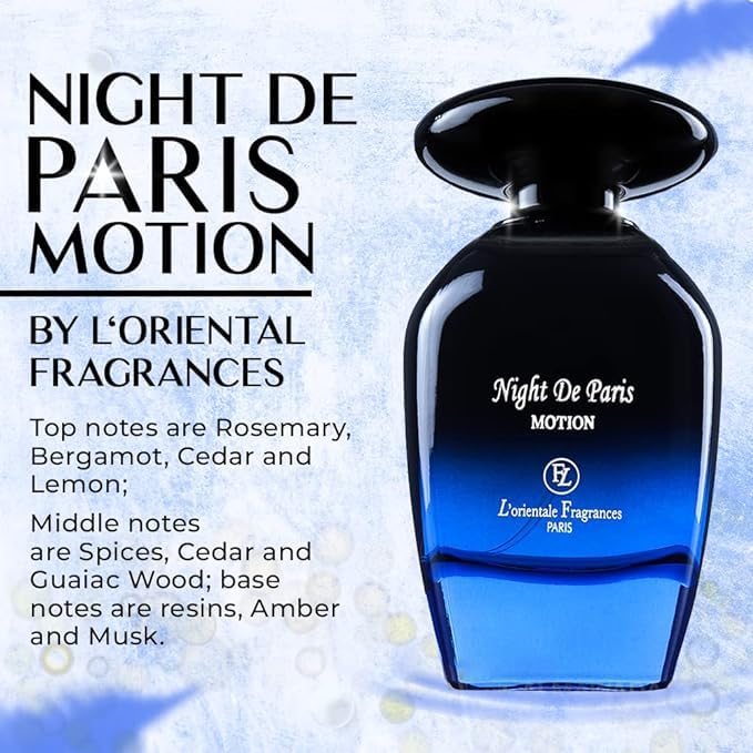 L'Orientale Fragrances Night De Paris in Motion 100ml – Oil-Based Amber Vanilla EDP