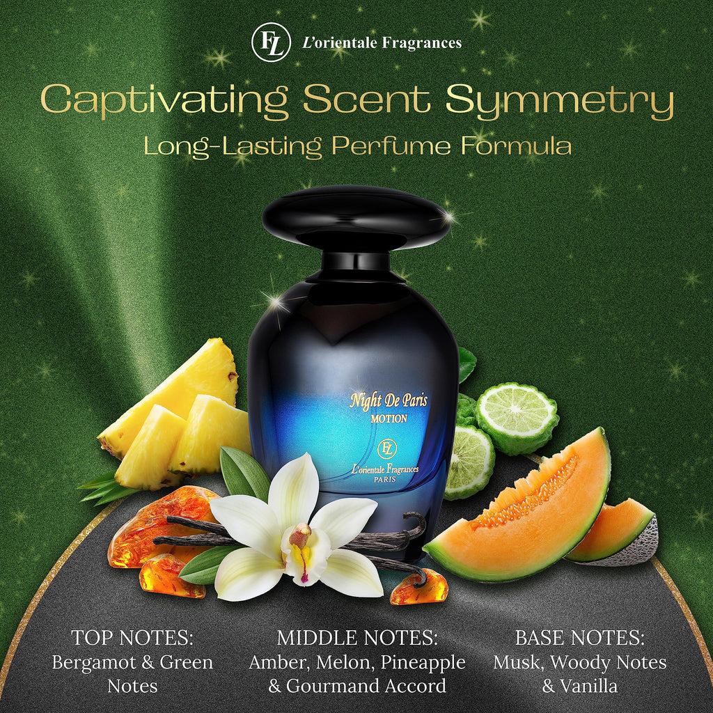 L'Orientale Fragrances Night De Paris in Motion 100ml – Oil-Based Amber Vanilla EDP