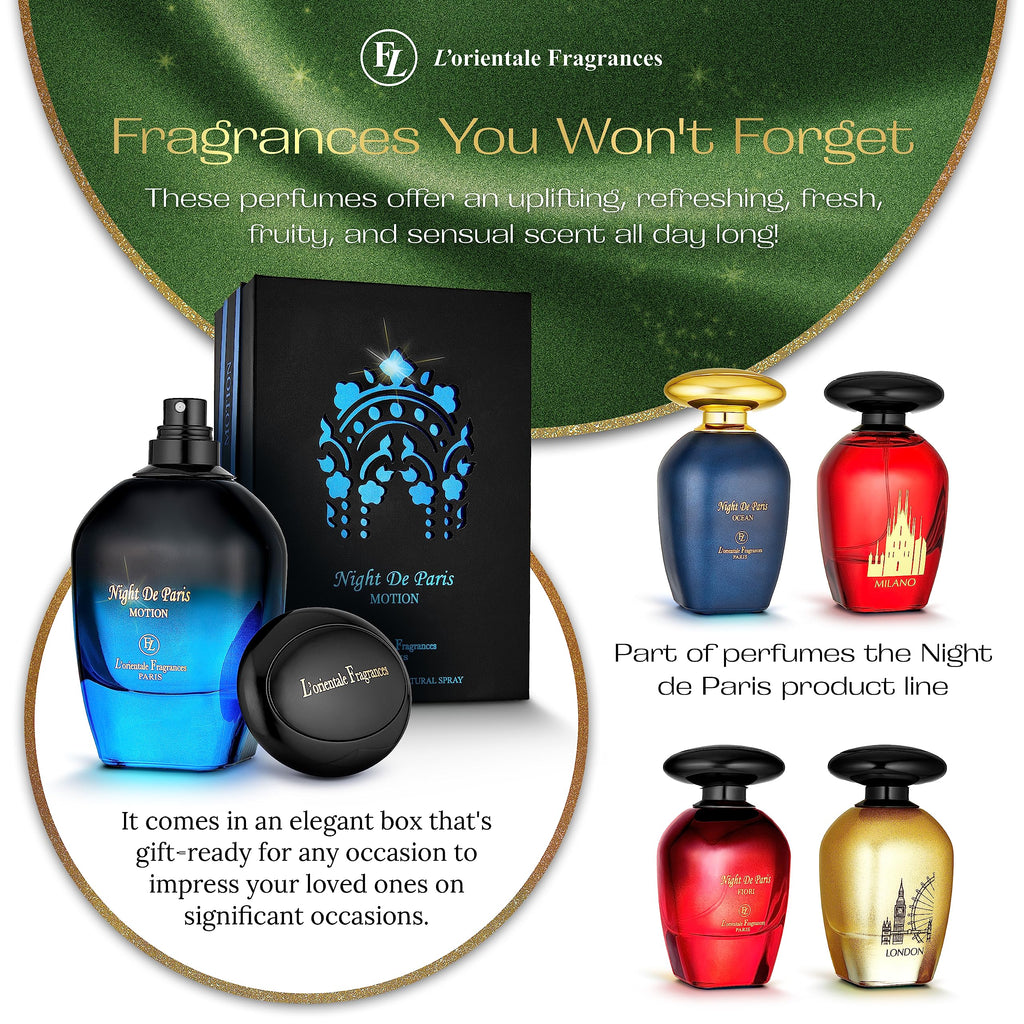 L'Orientale Fragrances Night De Paris in Motion 100ml – Oil-Based Amber Vanilla EDP