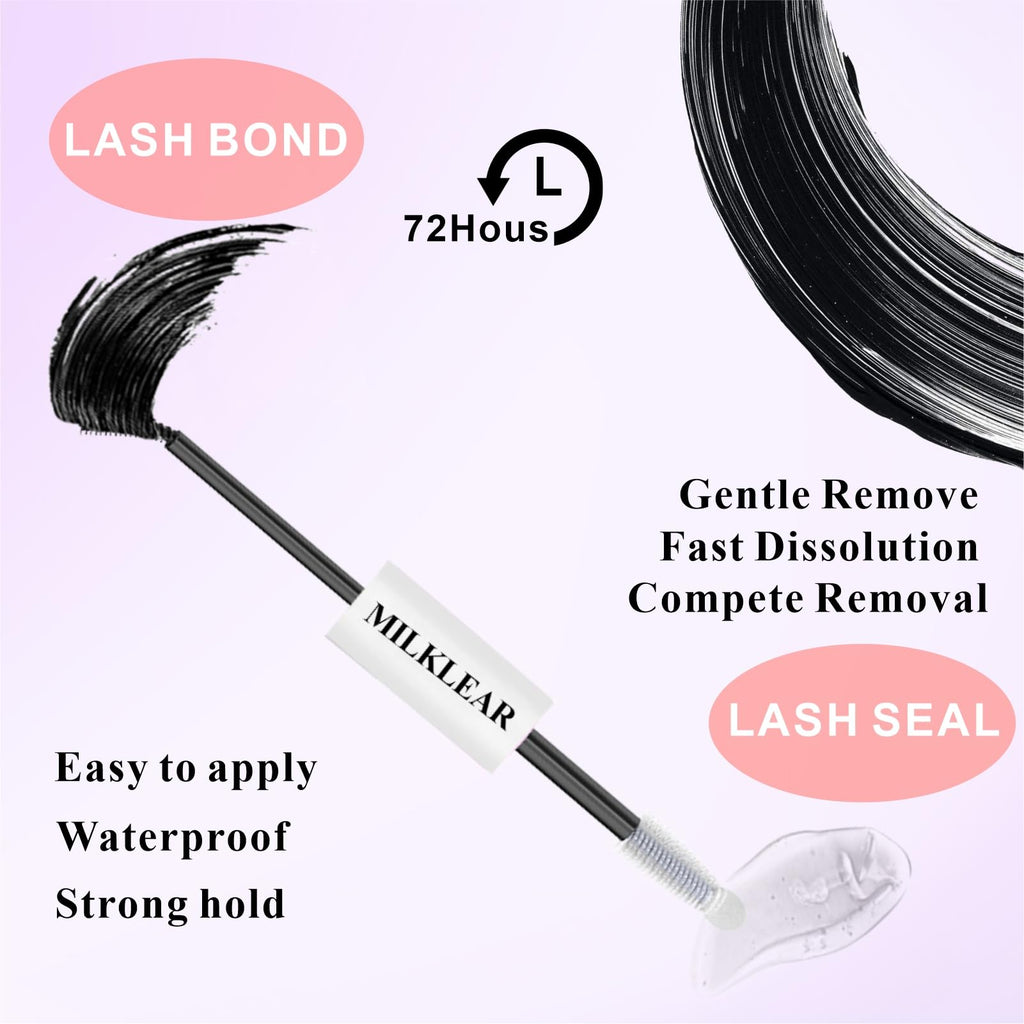 LORPURRI Lash Bond and Seal – 2-in-1 Lash Glue for DIY Extensions, 48H Waterproof Hold