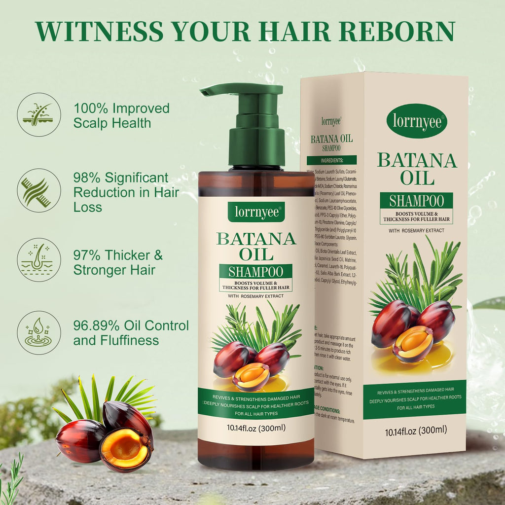 Batana Oil Shampoo for Hair Growth – Lorrnyee with Rosemary, Biotin & Keratin