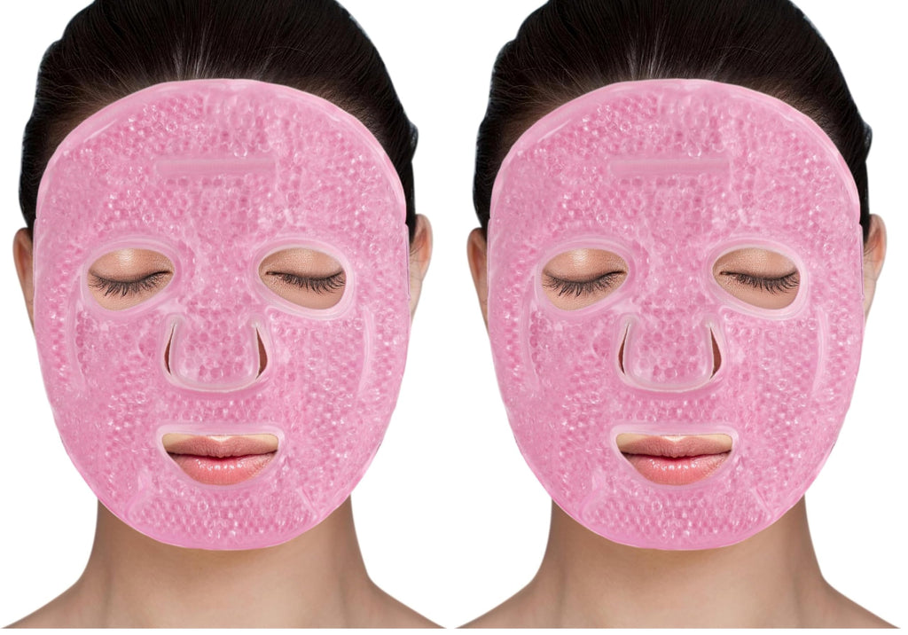 LotFancy Face Ice Pack — Reusable Gel Bead Cold/Hot Mask (Pack of 2)