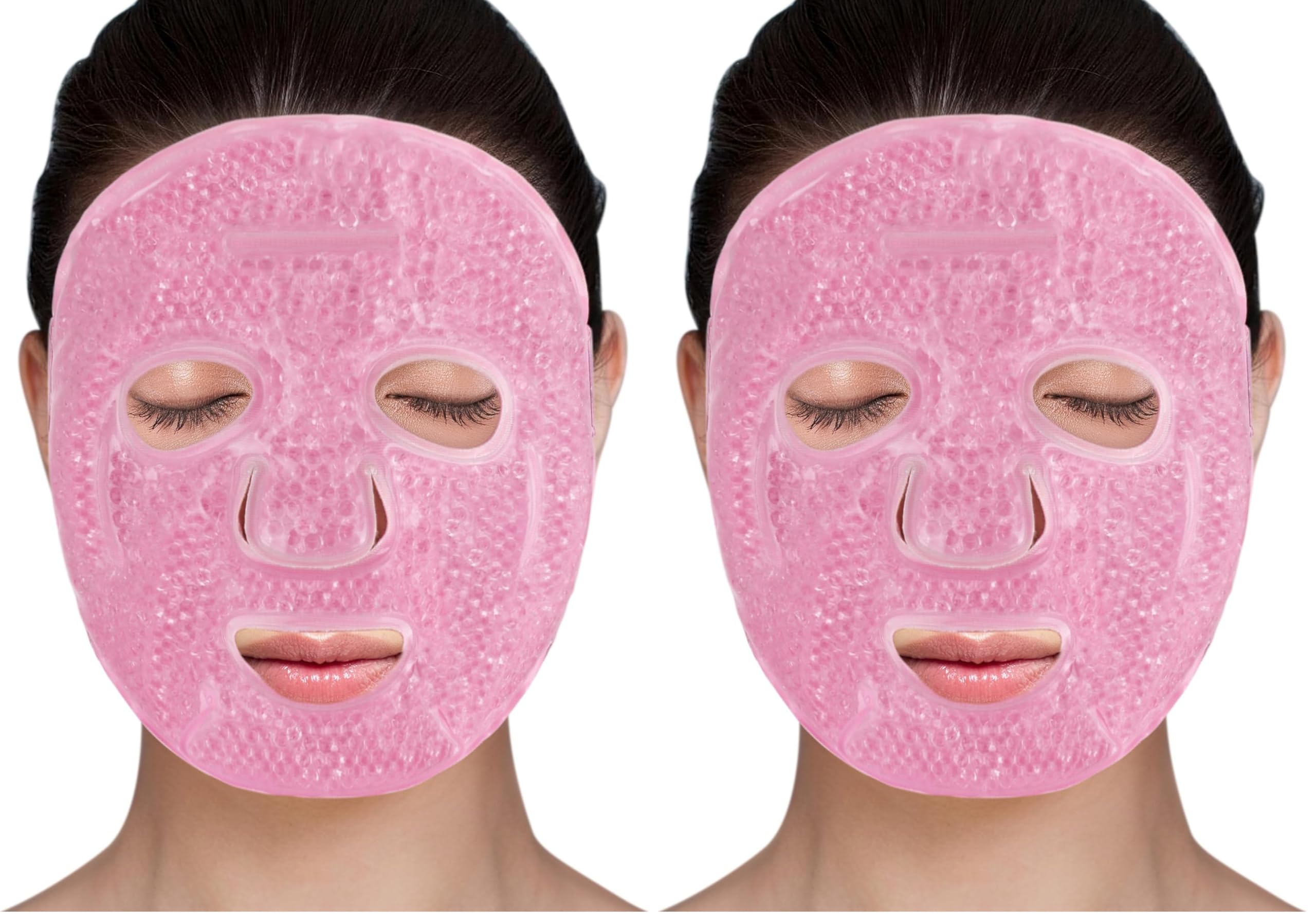 LotFancy Face Ice Pack — Reusable Gel Bead Cold/Hot Mask (Pack of 2)