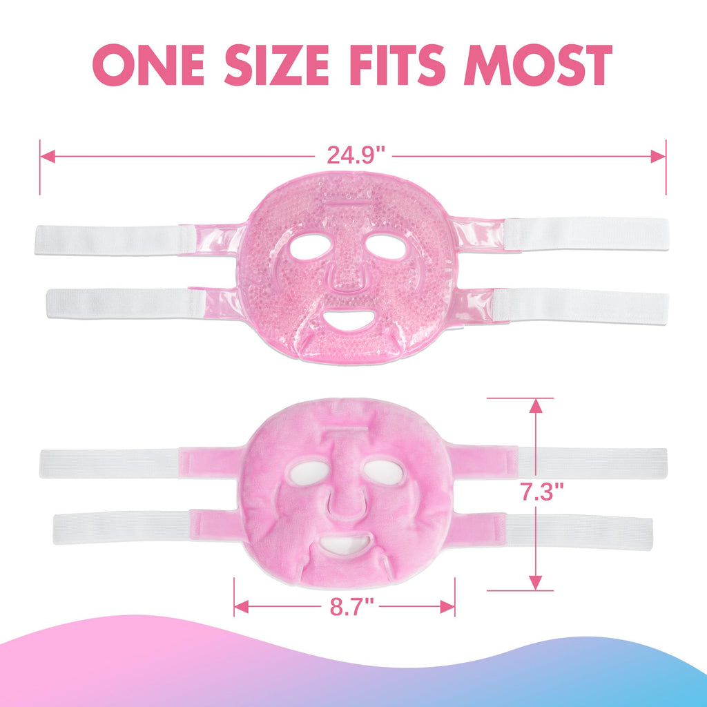 LotFancy Face Ice Pack — Reusable Gel Bead Cold/Hot Mask (Pack of 2)